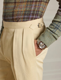 Gregory trousers in wool twill - Tan