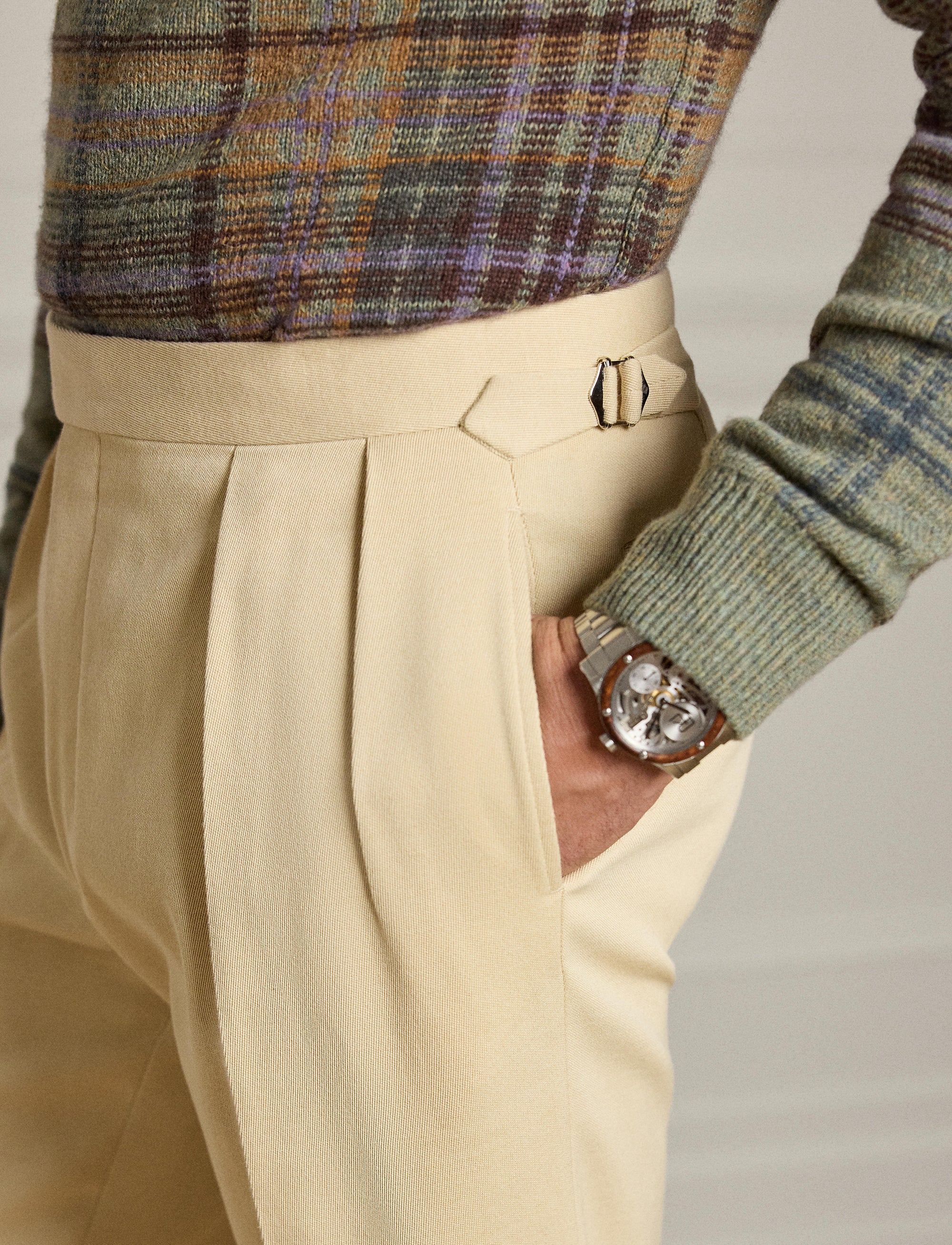 Gregory trousers in wool twill - Tan