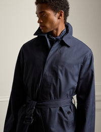 Trench-coat balmacaan rangeable en laine - Navy