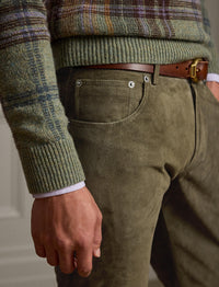 Pantalon cinq poches en daim - Thicket Moss