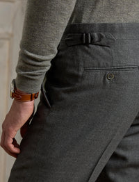 Gregory wool flannel trousers - Medium Grey Heather