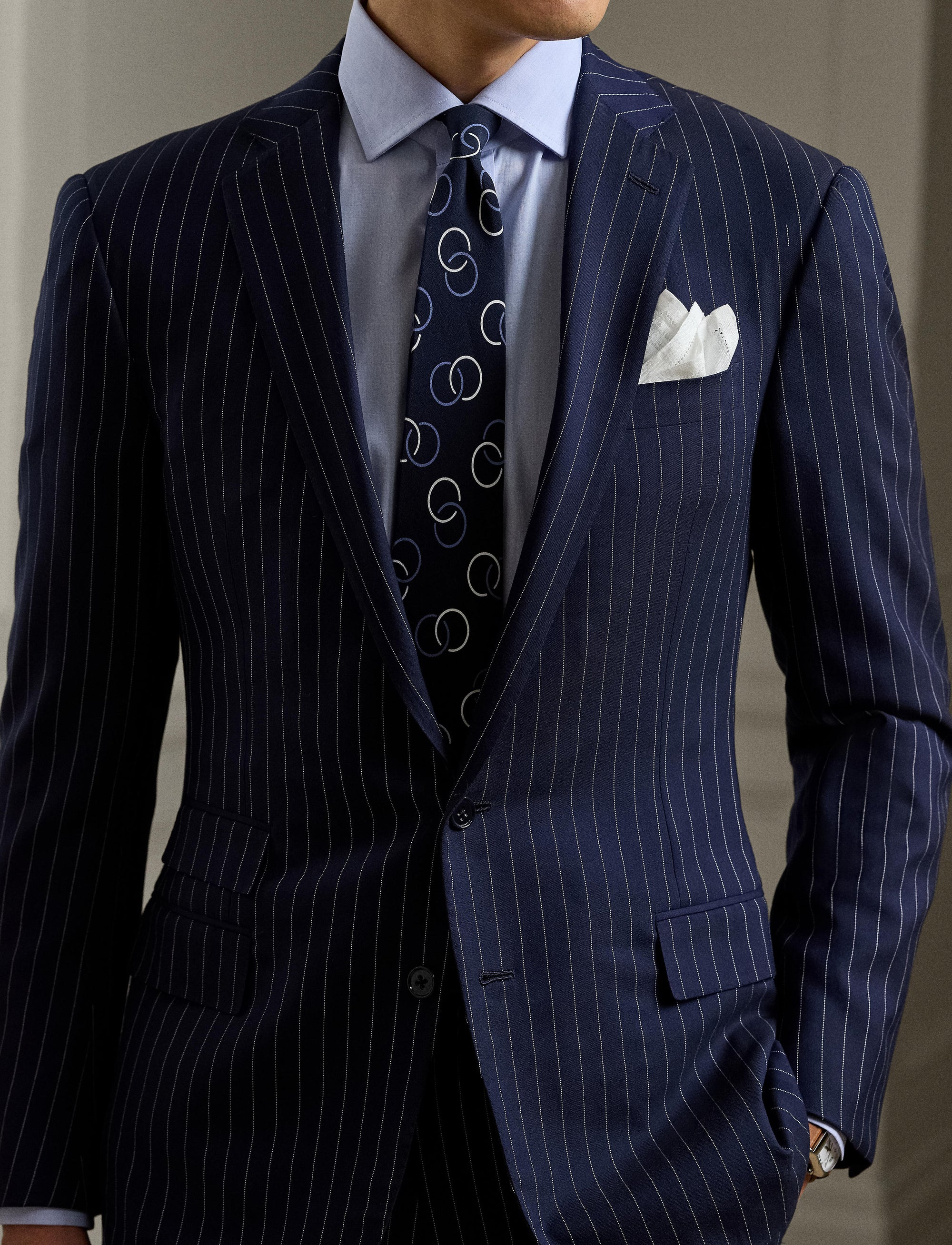 Costume Gregory en laine - Navy & Cream