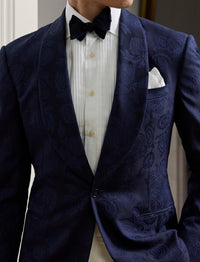 Veste Kent à motif en soie mélangée - Navy & Multicolore
