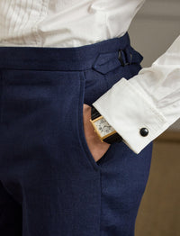 Pantalon costume Gregory en lin - Classic Chairman Navy