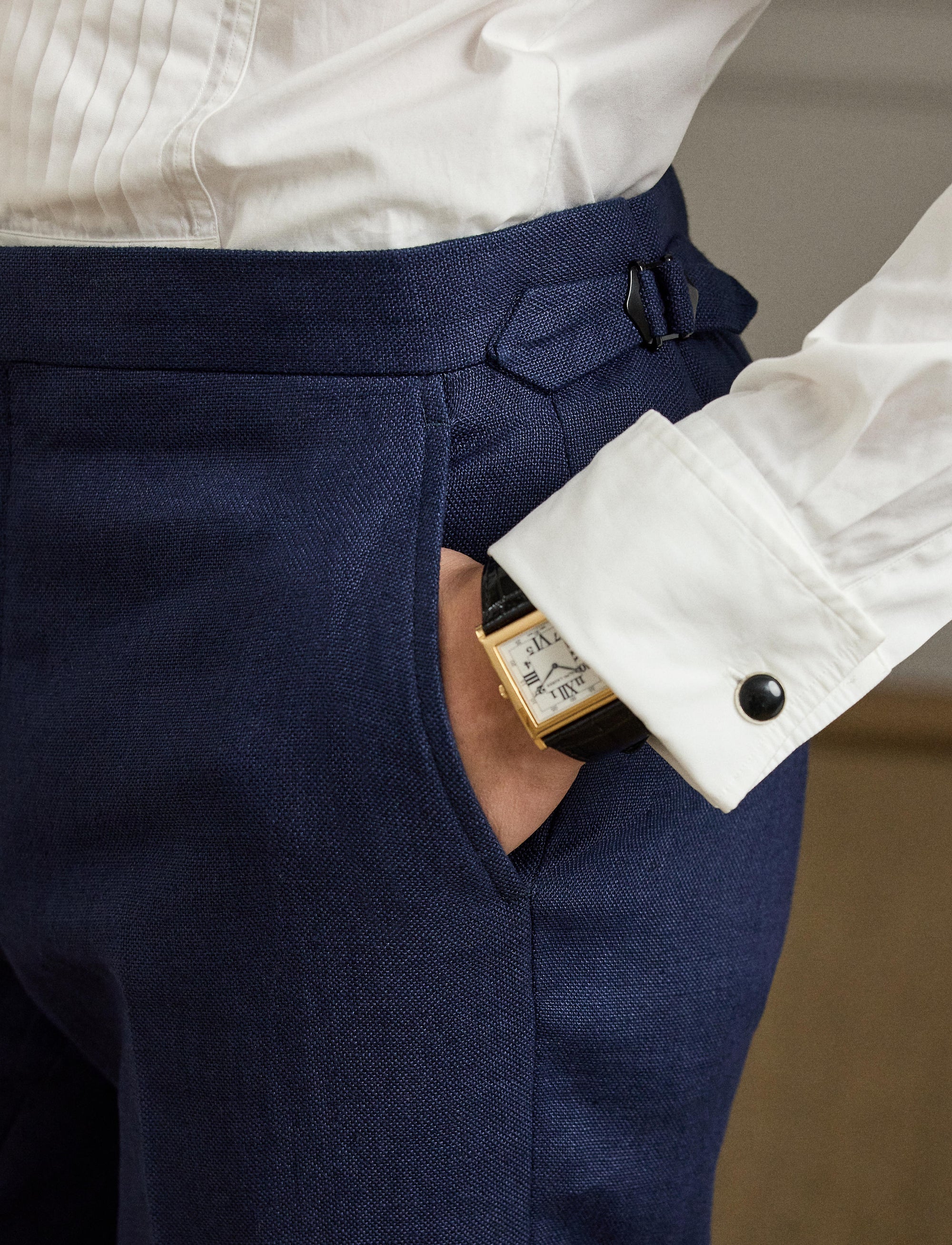 Pantalon costume Gregory en lin - Classic Chairman Navy
