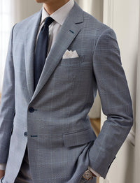 Costume Kent prince-de-galles en laine - Navy, Cream With Light Blue Oc