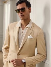 Veste Kent en gabardine de soie - Tan