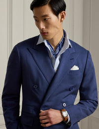 Veste Kent en gabardine de soie - Navy