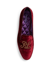 Chaussons Alonzo brodés en velours - Crimson