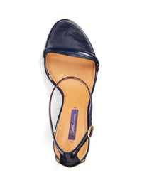Krystina Spazzolato 100 sandals in leather - Navy Navy
