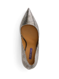 Escarpins Celia 100 en cuir craquelée - Antique Silver