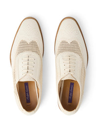 Oxford Layton piqué 20 in suede - Lux Cream