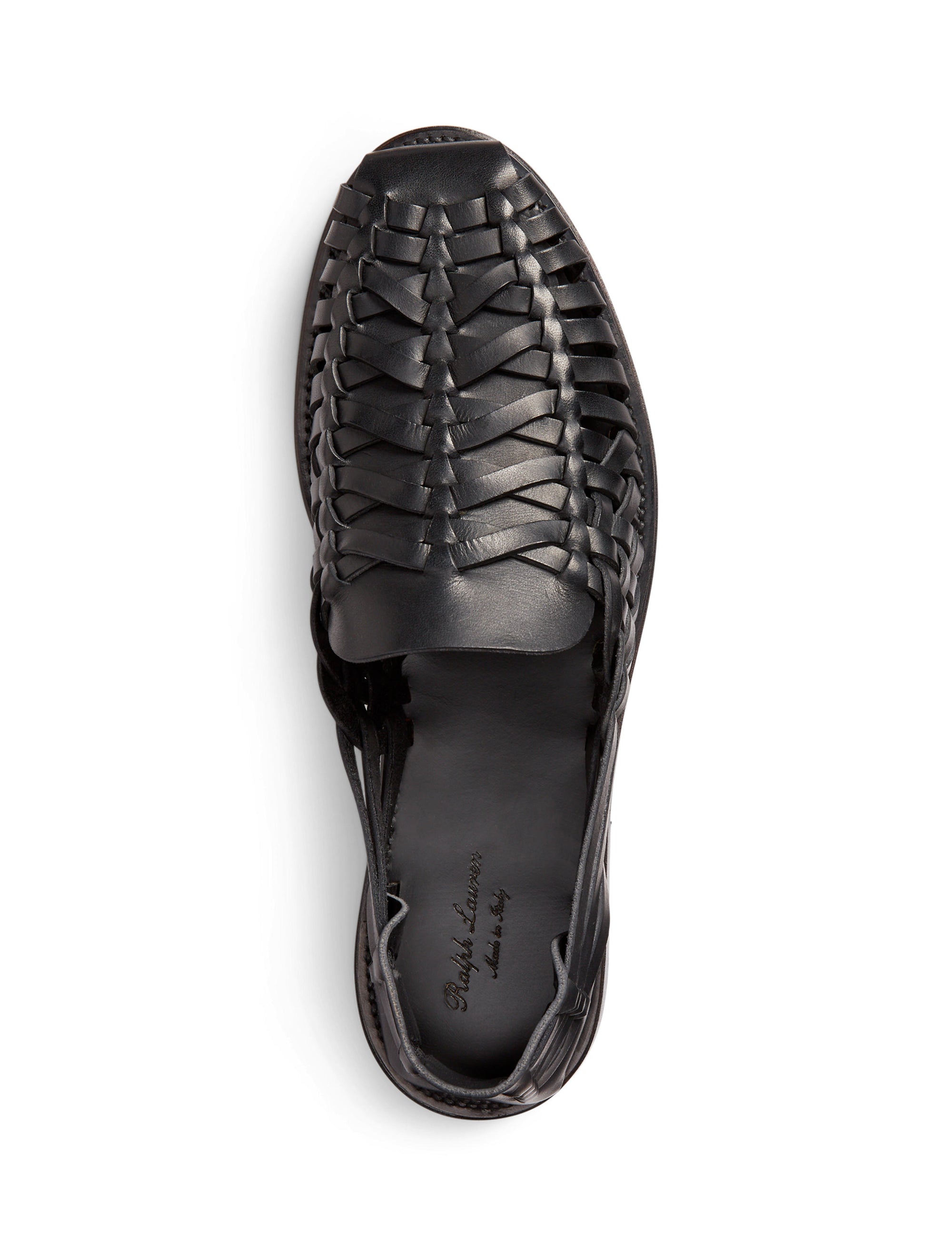 Sandales en cuir tressé à la main - Blk