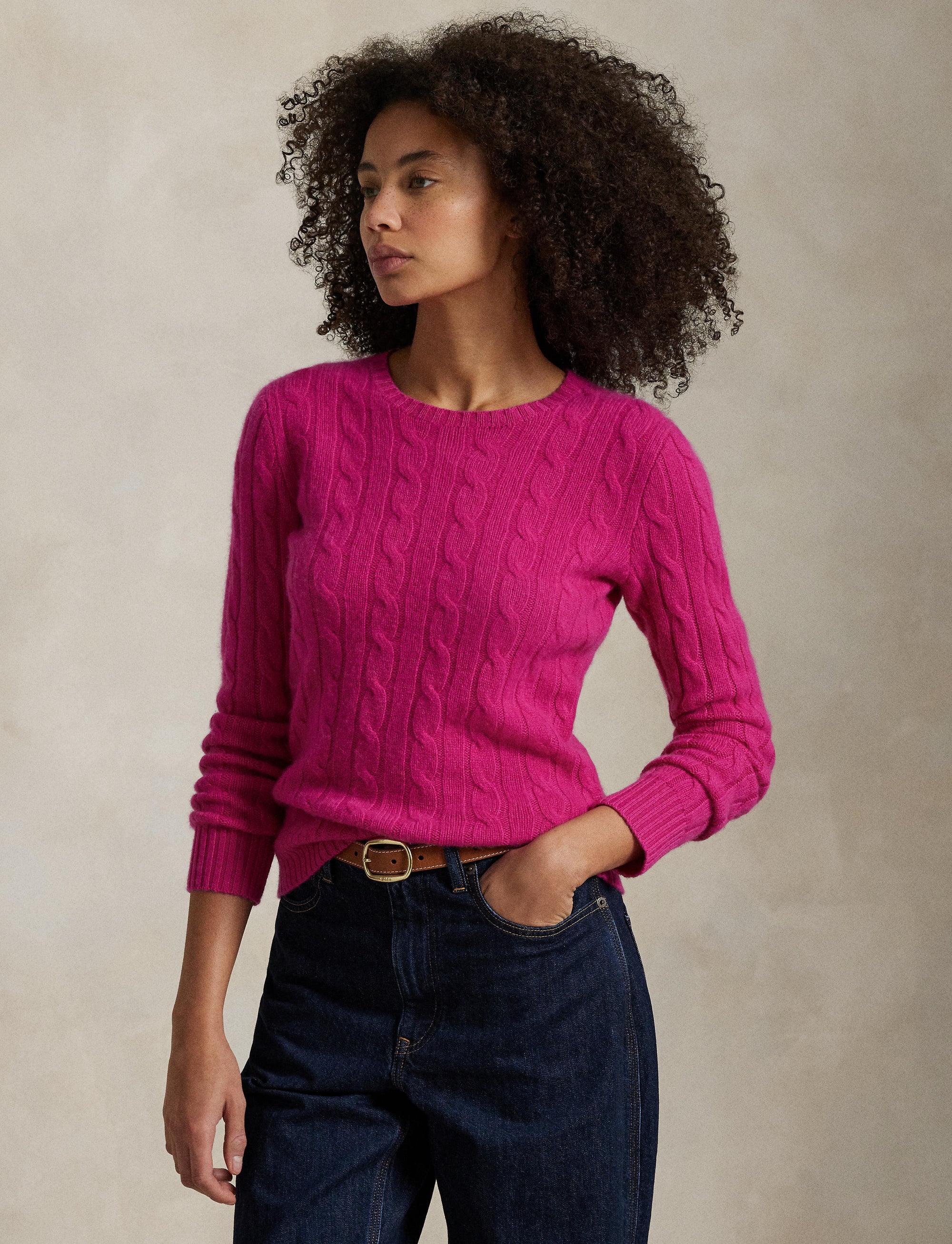 Pull iconique torsadé en cachemire - Pink Sky