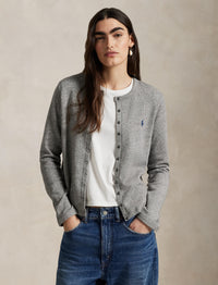 Cardigan en coton bouclé - Dark Vintage Heather