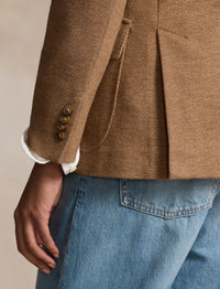 Blazer à chevrons en laine - Tan Herringbone