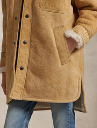 Veste utilitaire en peau lainée - Vintage Saddle-Cream