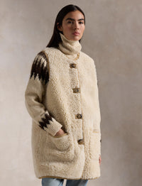 Reversible wool waistcoat - Vintage Saddle-Cream
