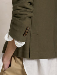 Blazer croisé en jacquard - Outdoor Olive