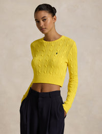 Pull torsadé Cropped Fit en coton - Lemon Crush