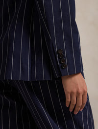 Single breasted milleraie blazer - Navy & Cream