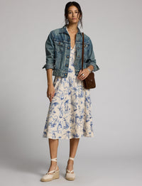 Robe nautique en jersey de lin et coton - Cream & Blue