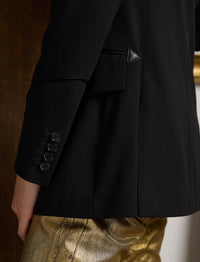 Veste de smoking Walker en crêpe de laine - Black