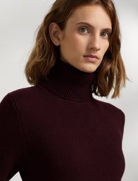Pull à col roulé en cachemire - Bordeaux 1
