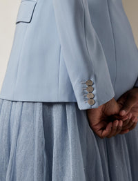 Veste Camden en gabardine de laine - Powder Blue