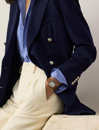 Veste Shelden en crêpe de laine - Lux Navy