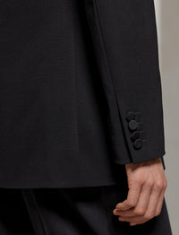 Veste de smoking Shelden en crêpe de laine - Black