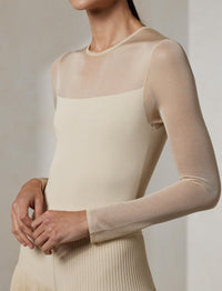 Opaque-transparent pleated jumpsuit - Butter