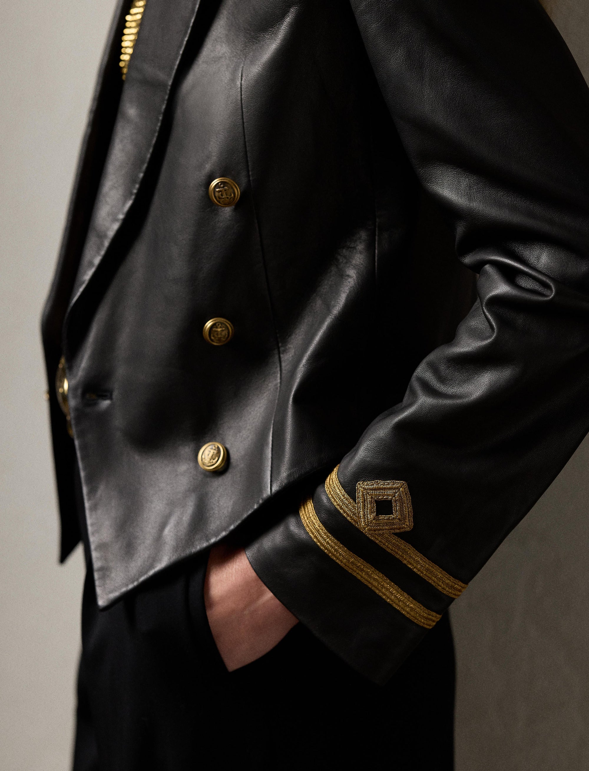 Veste Helaine en cuir - Black