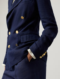 Camden jacket in linen - Lux Navy