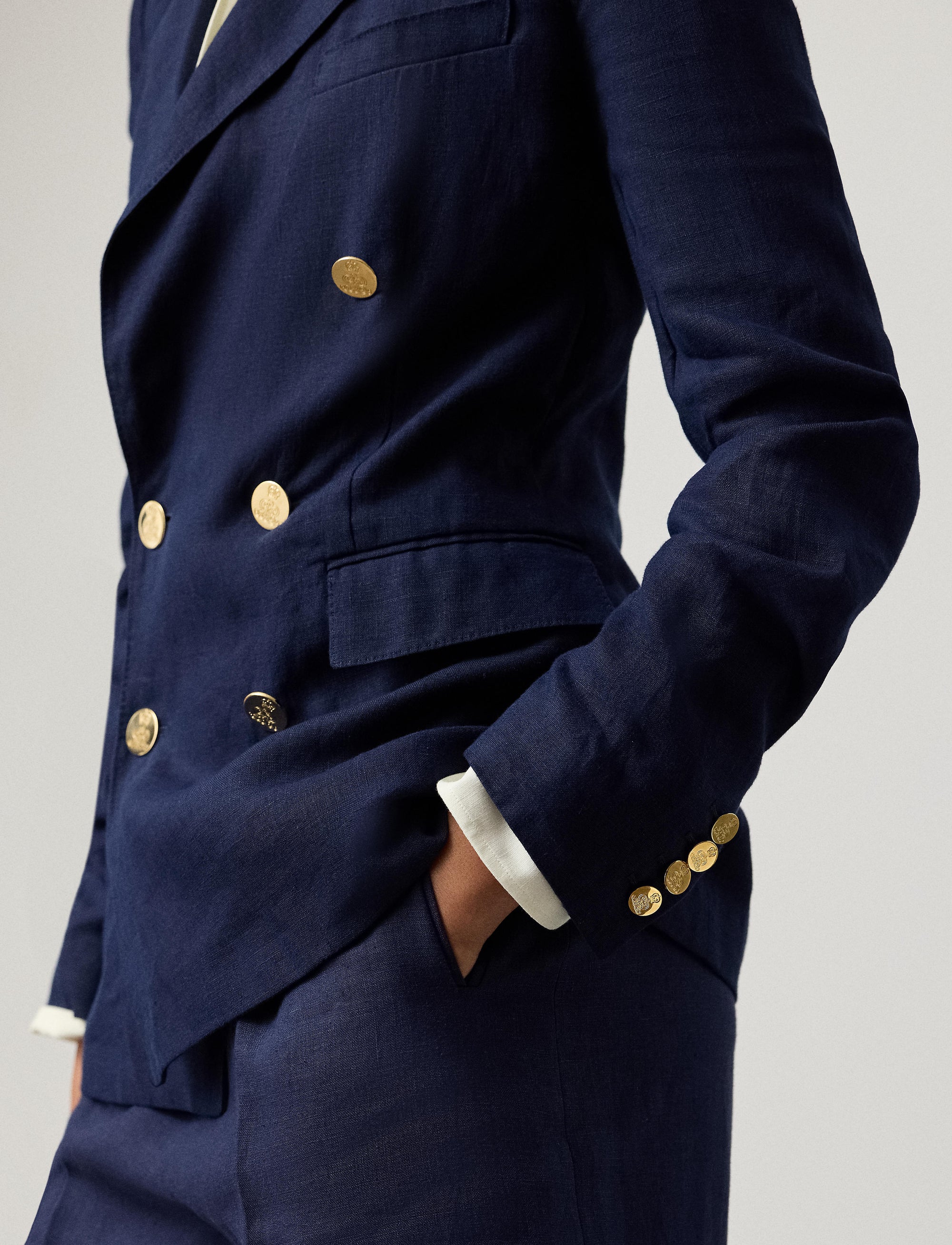 Camden jacket in linen - Lux Navy