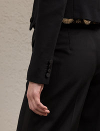 Veste de smoking Spencer en crêpe de laine - Black