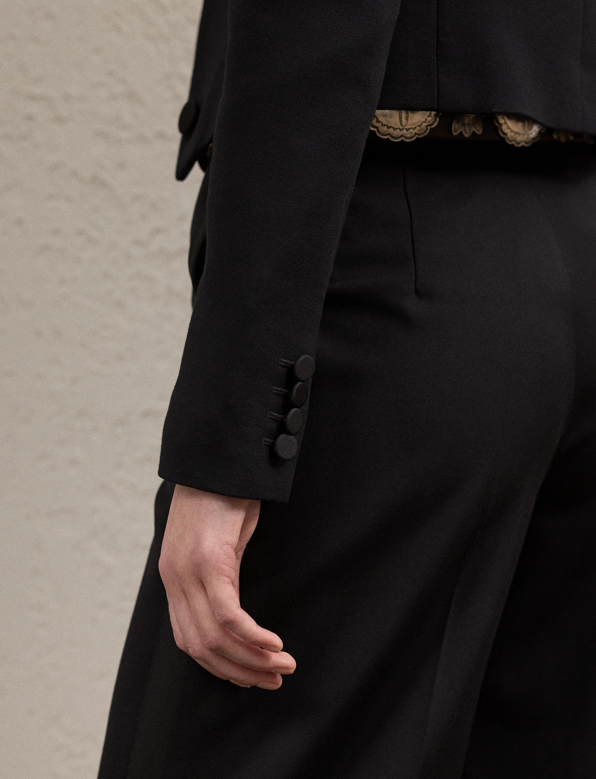 Veste de smoking Spencer en crêpe de laine - Black