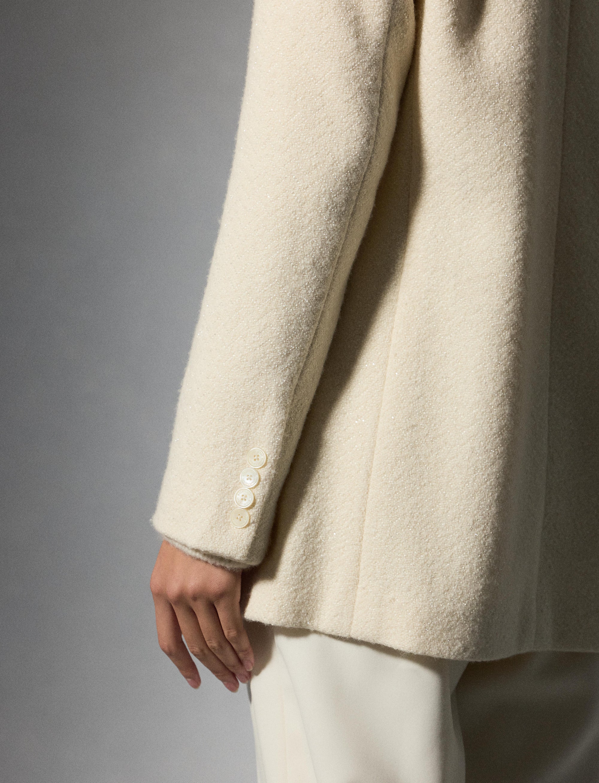 Veste Shirlee décorée à chevrons en laine - Lux Cream