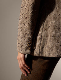 Veste Shirlee décorée à chevrons en laine - Brown & Cream