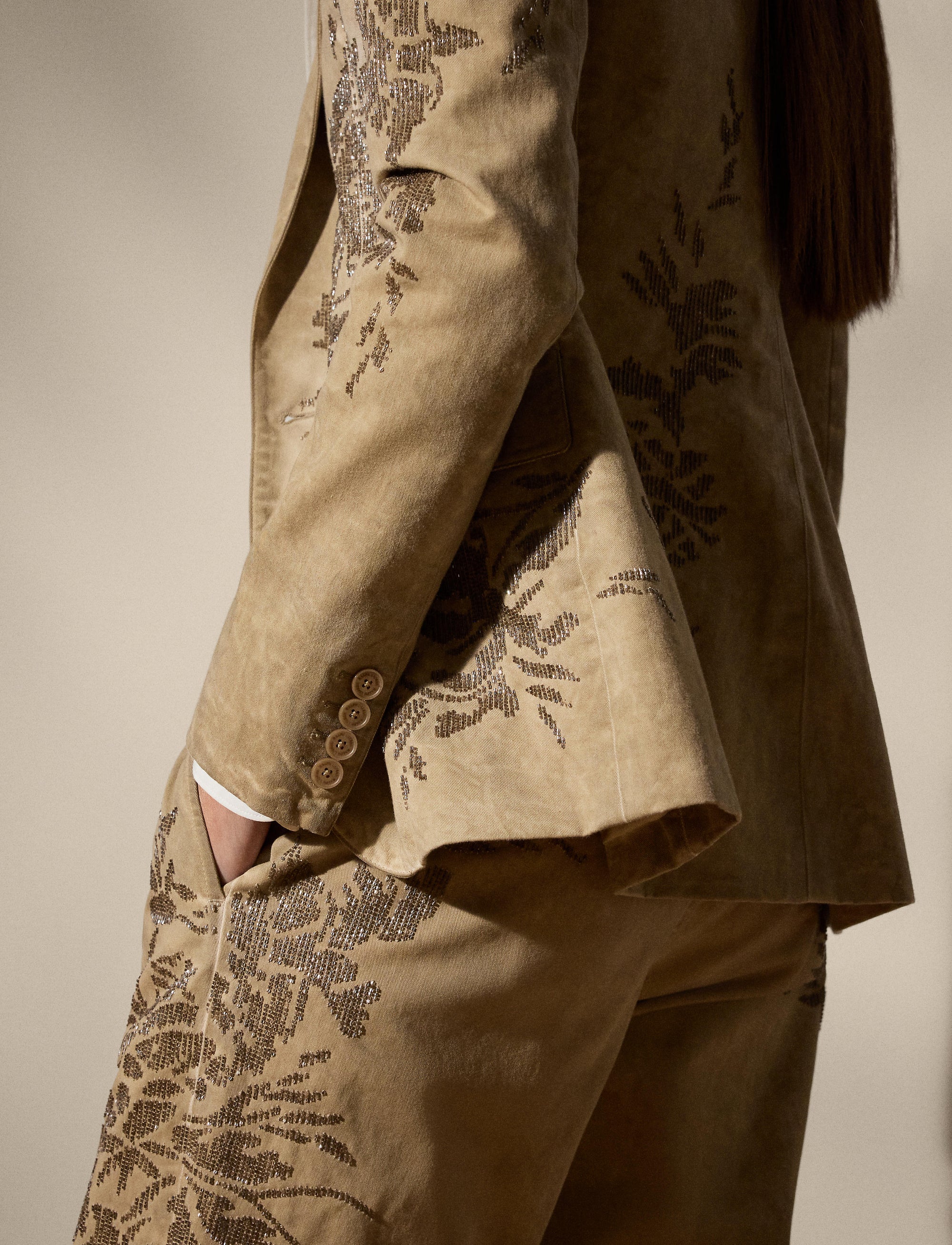 Veste Parker décorée en chino de coton - Lux Tan