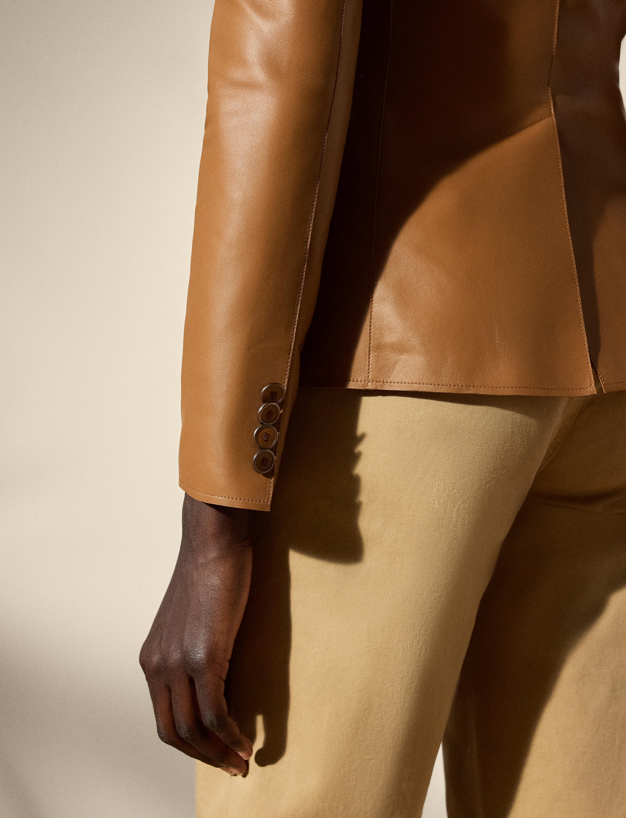 Veste Hollis en cuir - Caramel