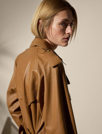 Niles leather trench coat - Caramel