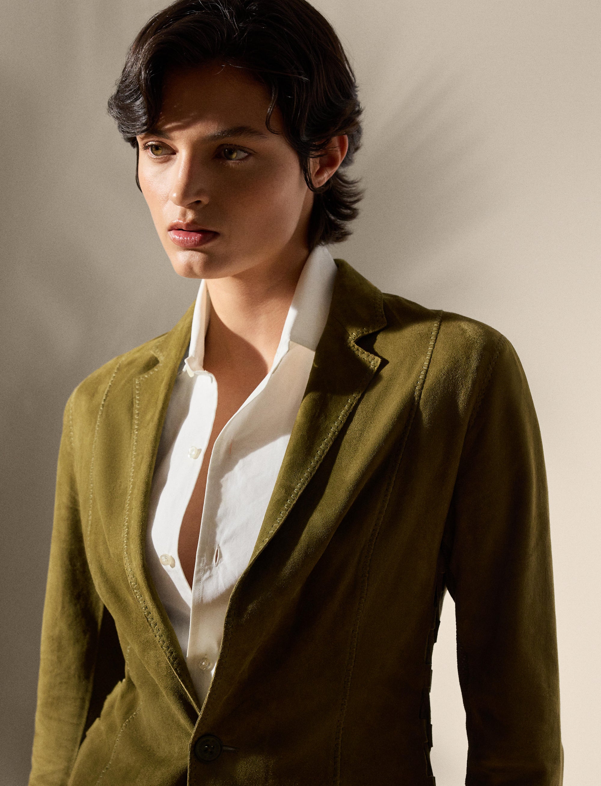 Veste Jessamine en cuir - Moss