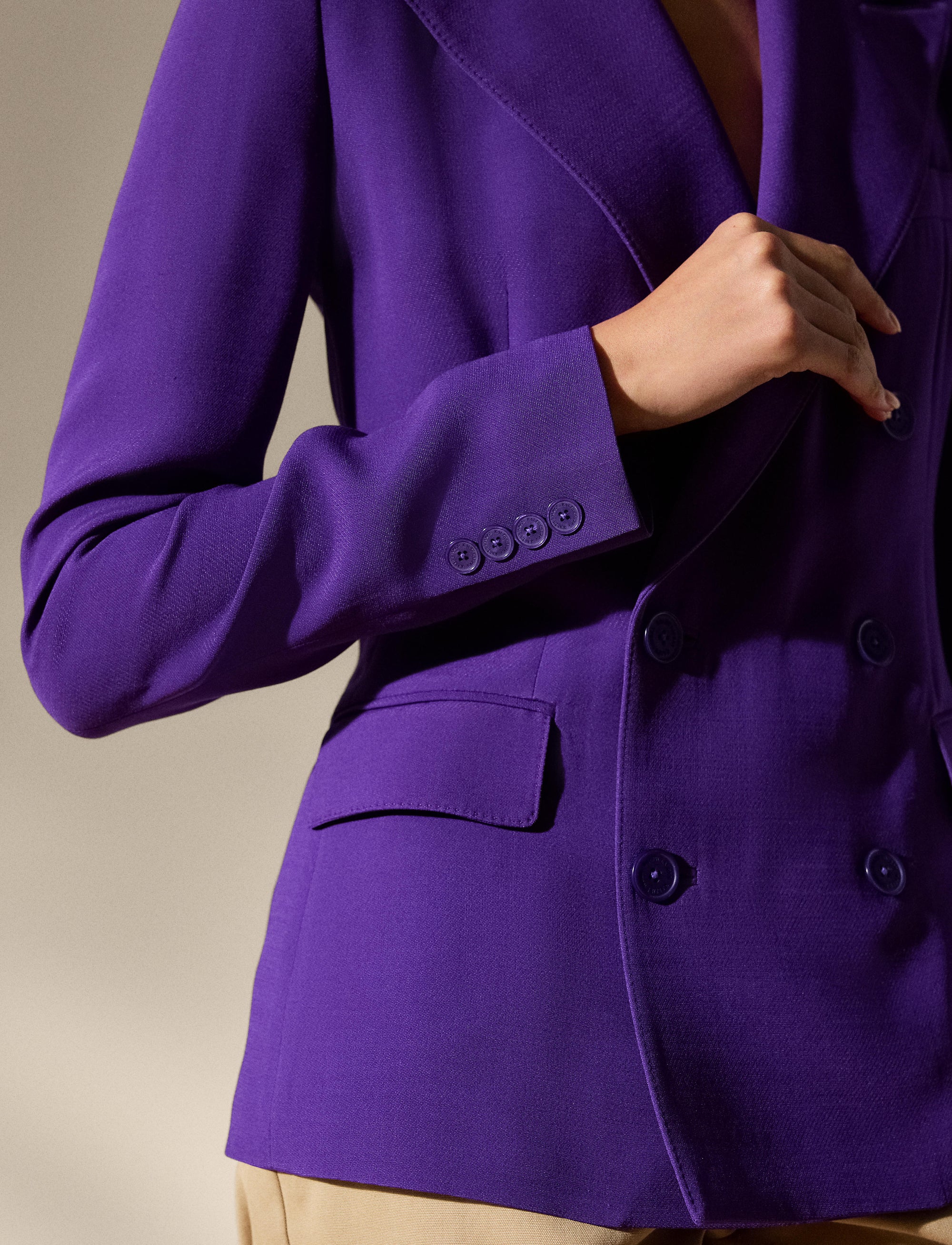 Veste Desmond en laine et soie mélangée - Purple