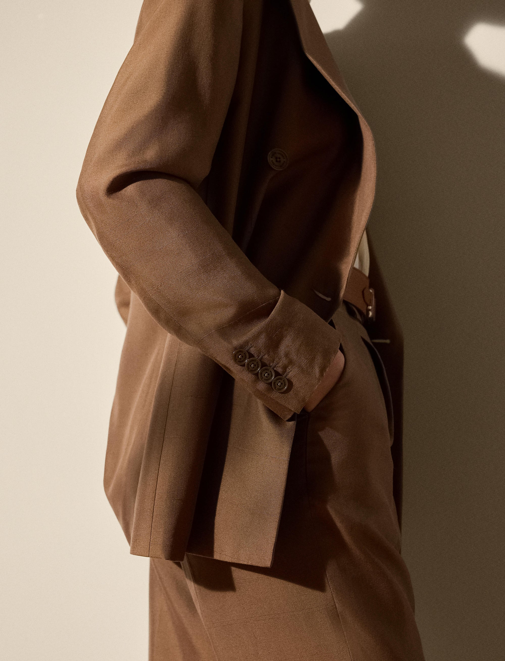 Veste Timothy en shantung de soie - Cocoa