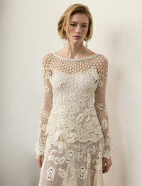 Pull manches longues en soie - Lux Cream