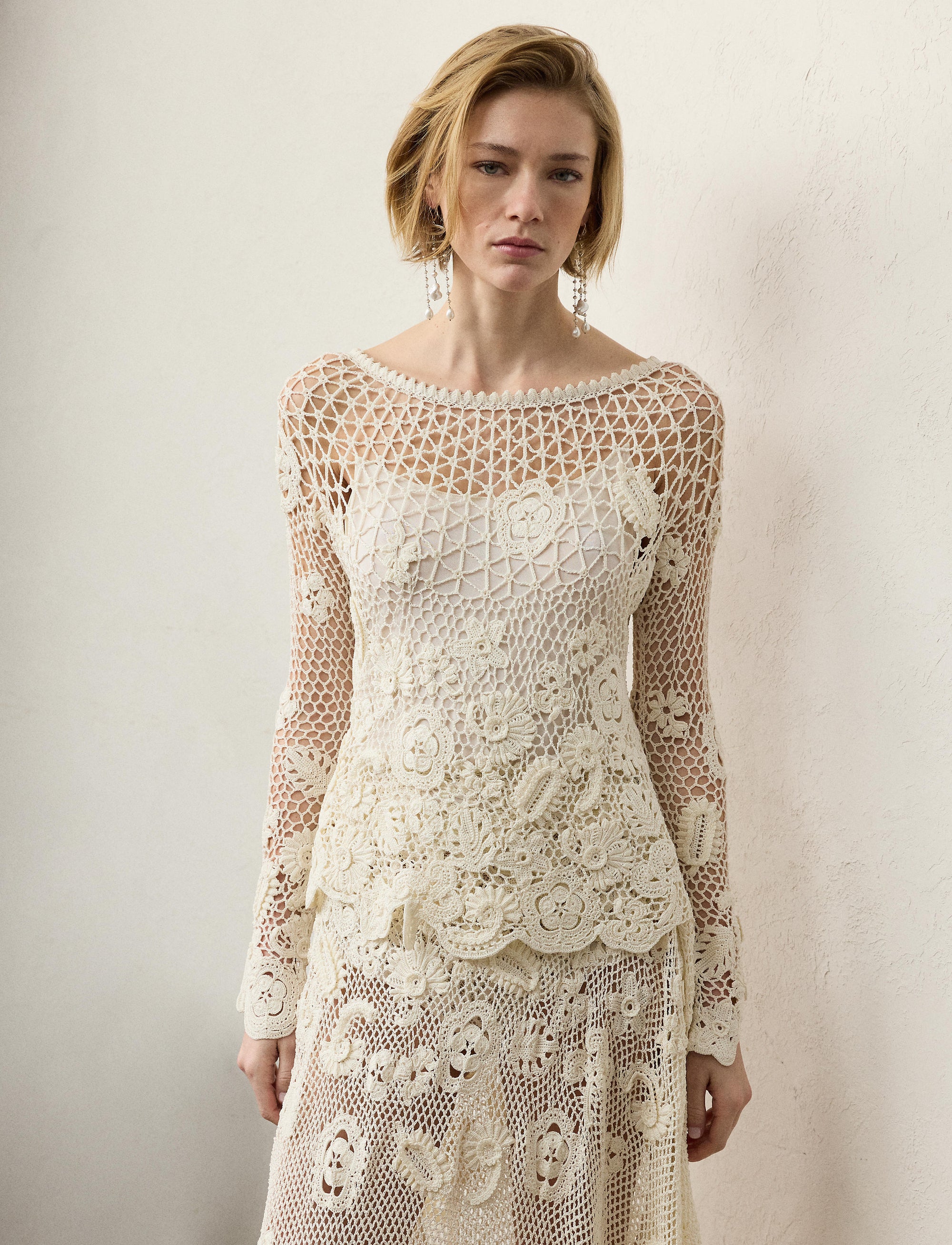 Pull manches longues en soie - Lux Cream
