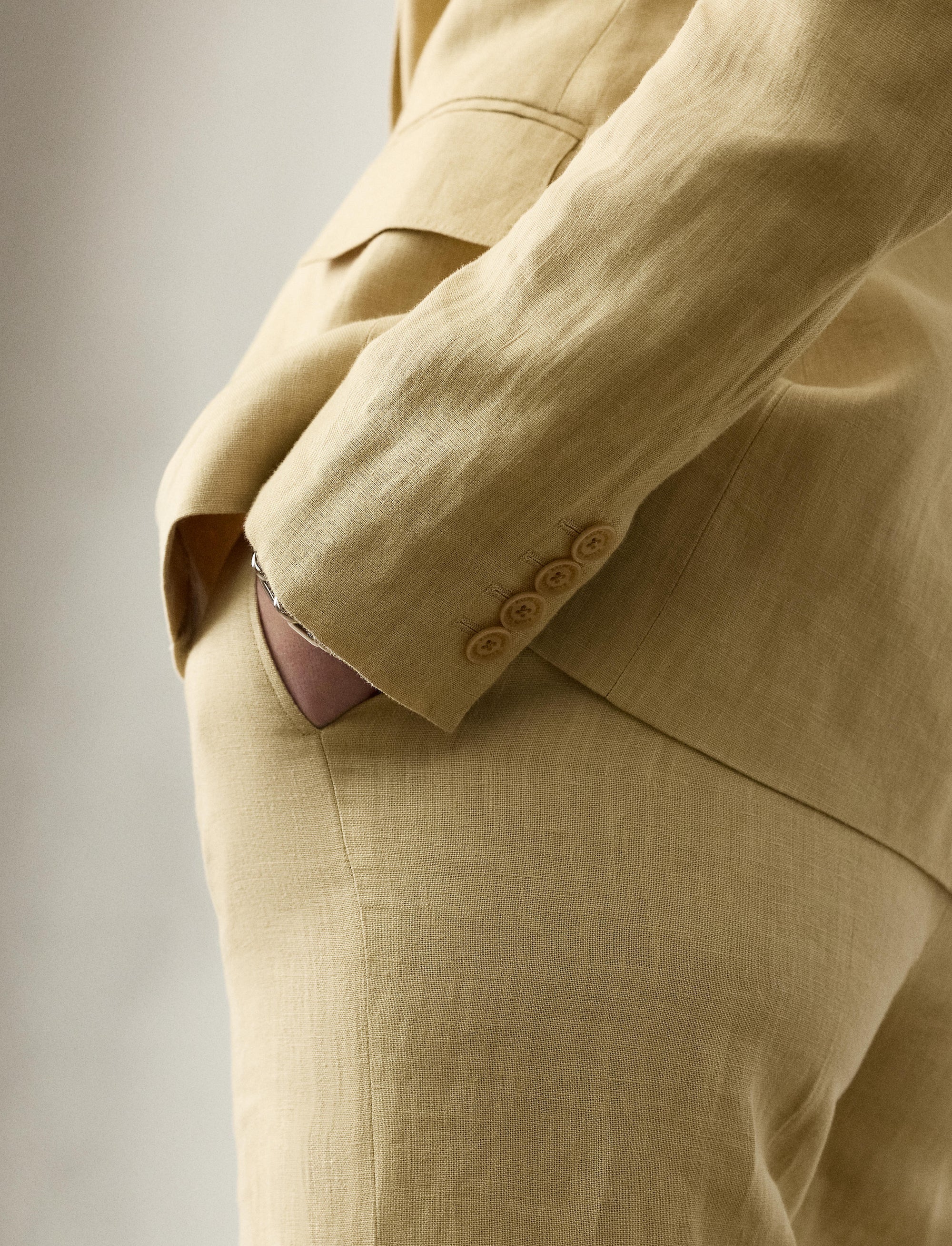 Parker jacket in linen - Light Sand