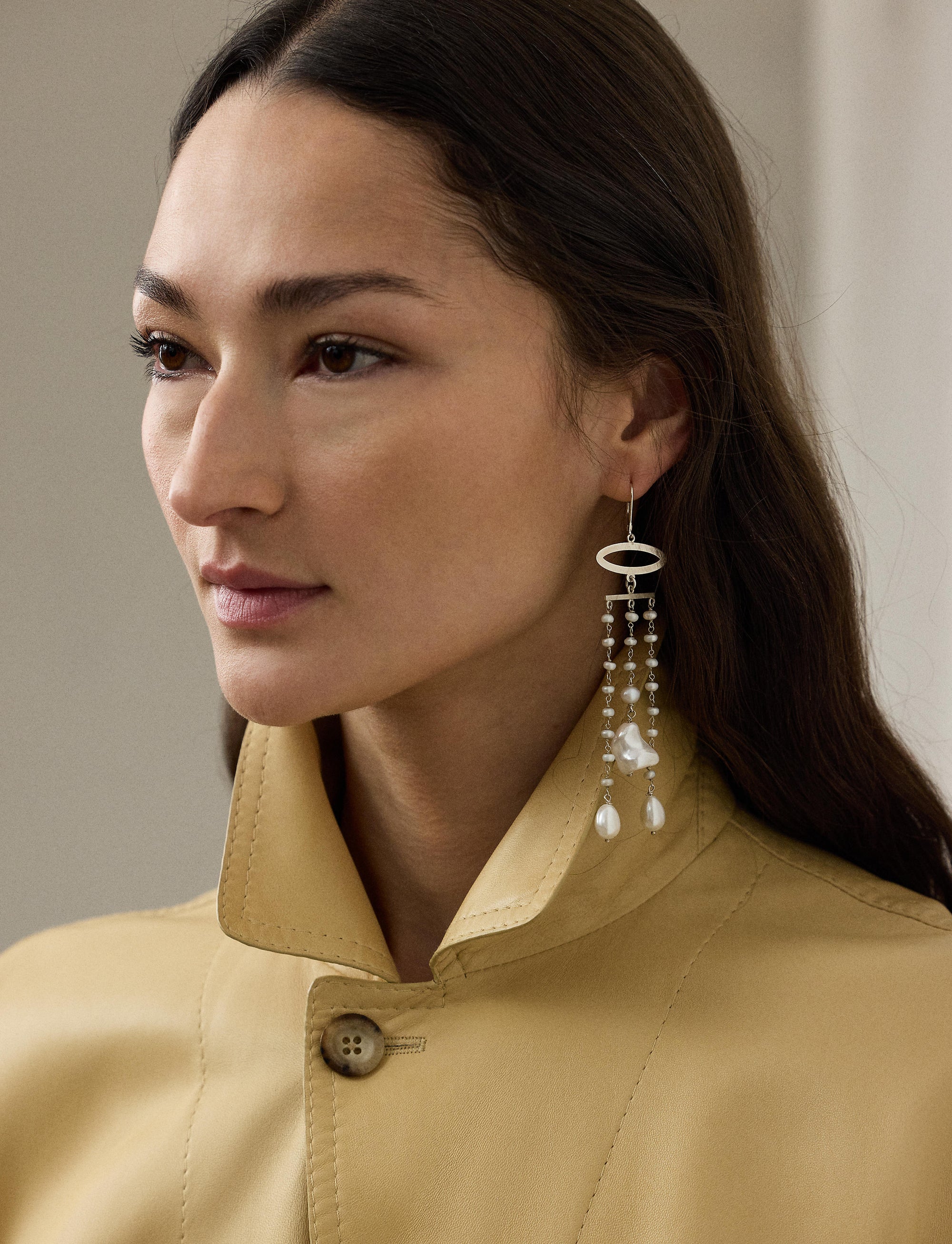 Veste Adrianna en cuir - Light Sand