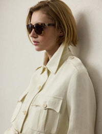 Veste de treillis Sydney en lin - Lux Cream
